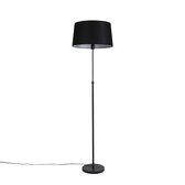 QAZQA parte fl - Klassieke Vloerlamp | Staande Lamp - 1 lichts - H 1730 mm - Zwart - Woonkamer | Slaapkamer | Keuken