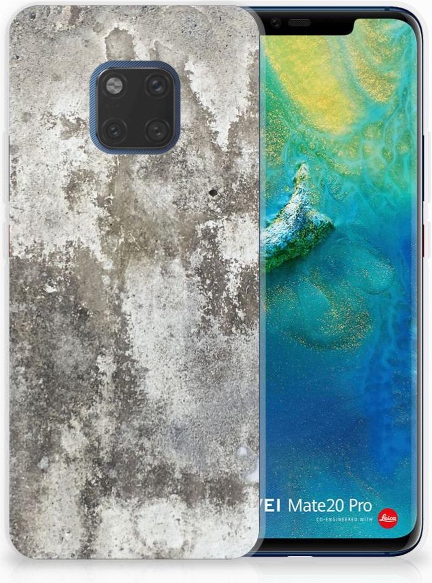 Huawei Mate 20 Pro TPU Siliconen Hoesje Beton Print