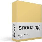Snoozing - Katoen-satijn - Laken - Lits-jumeaux - 240x260 cm - Geel