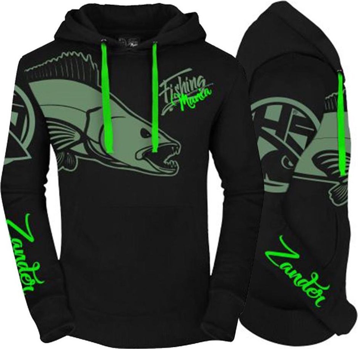 Hotspot Design Hoodie | Fishing Mania Zander | Black | Maat XXL