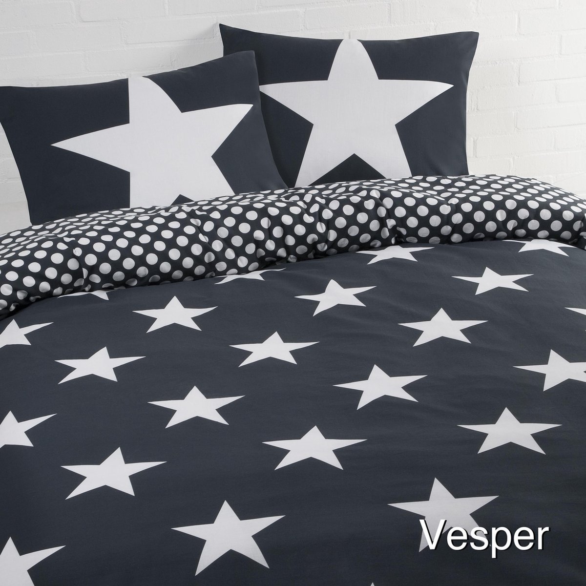 Day Dream Vesper - Dekbedovertrek - Lits-jumeaux - 240x200/220 cm + 2 kussenslopen 60x70 cm - Zwart
