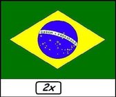 2x Vlag Brazilie 90x150cm