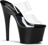 EU 42,5 = US 12 | ADORE-702 | 7 Heel, 2 3/4 PF Slide, Two-Band Clear Straps