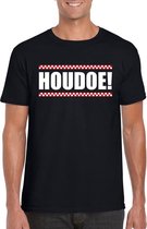 Houdoe heren shirt zwart - Heren feest t-shirts M