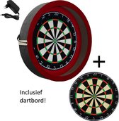 Dragon darts - dartbord verlichting - incl. dartbord - Sorpresa PRO - Rood - dartbord berscherm ring - dartbord