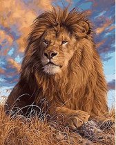 Schilderenopnummers.com® - Schilderen op nummer volwassenen - Leeuw met prooi - Leeuw - Lion