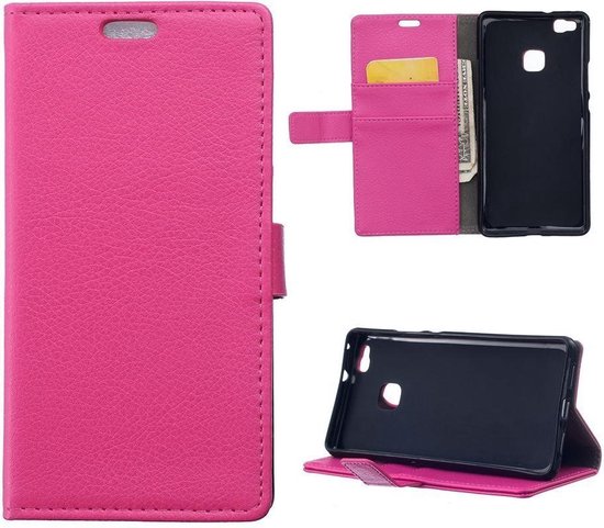 Litchi cover roze wallet case Huawei Lite Smart | bol.com