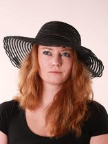 Dames hoed - deels transparant - zwart - tijdloos