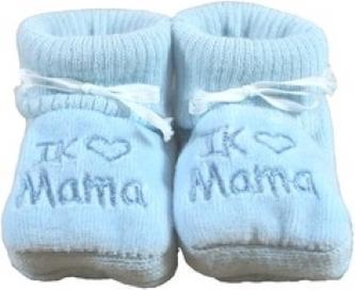 Slofjes - ik hartje mama - Blauw
