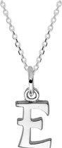 Robimex Collection Ketting Letter  E  45 cm - Zilver