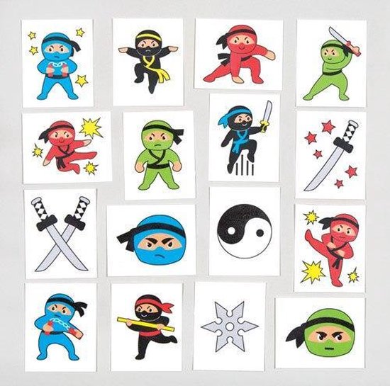 laten we het doen vloek Amfibisch Tijdelijke tattoos van ninja's voor kinderen – leuk voor uitdeelzakjes voor  kinderen... | bol.com