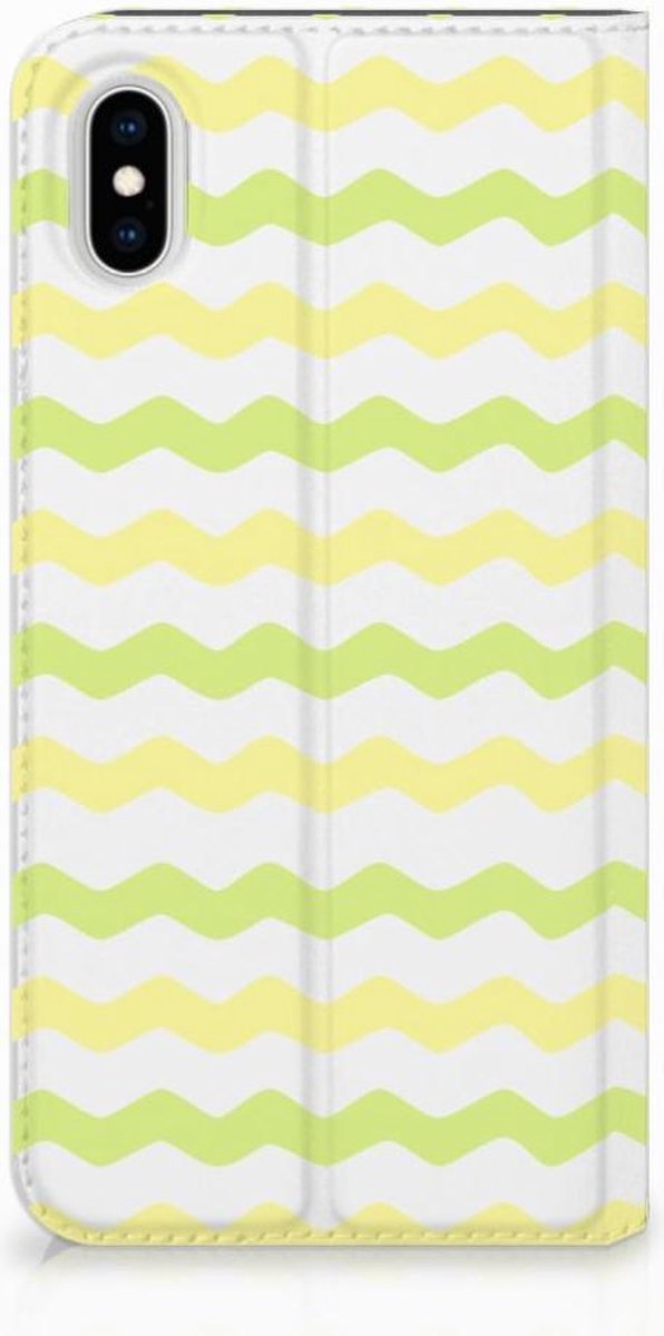 Apple iPhone Xs Max Hoesje met Magneet Waves Yellow