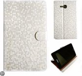Samsung Galaxy Tab 3 T110 Diamond book cover case 7.0 Inch Wit White