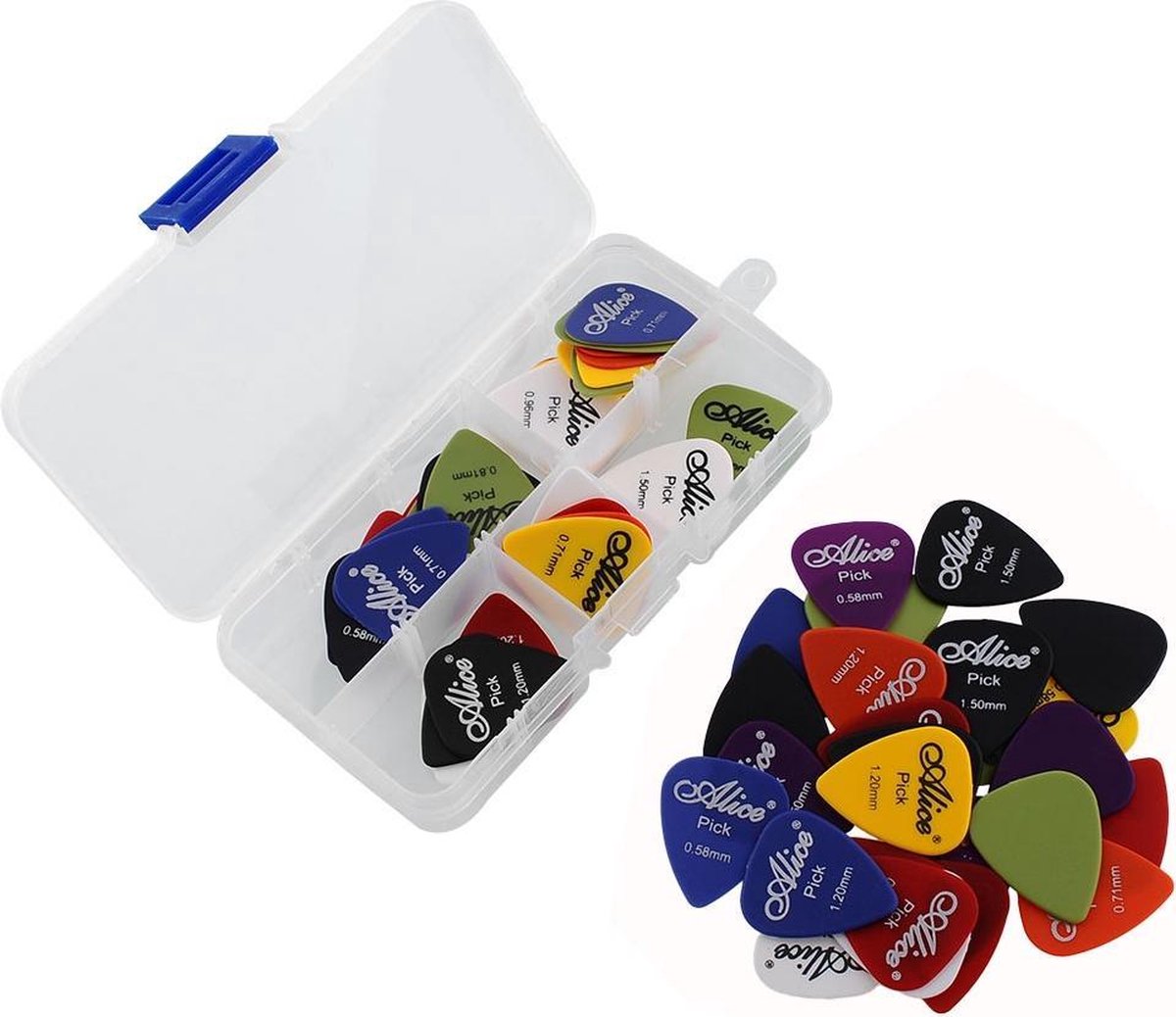 60-Delige Gitaar Plectrum Set - Pick Packs Met Plectrumhouder