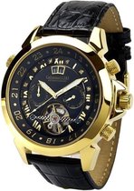 Calvaneo 1583 Calvaneo Astonia Black Diamond Gold - Horloge - 46 mm - Automatisch uurwerk