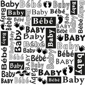 MLTXT004 Nellie Snellen Embossingfolder baby - Multi Language mal - tekst geboorte