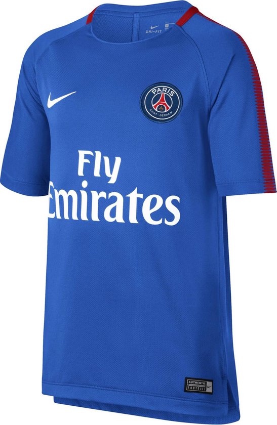 Nike Paris Saint-Germain Breathe Squad T-shirt Junior Sportshirt performance - Maat XL - Unisex - blauw/rood XL - 158/170