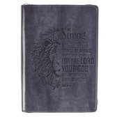 Strong & Courageous Classic Lux-Leather Zip Journal
