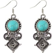 Fako Bijoux® - Oorbellen - Tibetaanse Stijl - Turquoise - Mistique