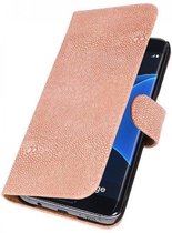 Devil Bookstyle Wallet Case Hoesjes voor Galaxy S7 Edge G935F Licht Roze