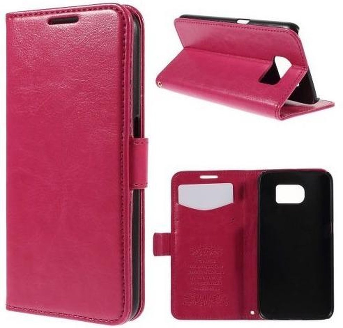 Kds PU Leather Wallet hoesje Samsung Galaxy S6 Edge roze