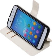 Wit Huawei Honor Y6 TPU wallet case - telefoonhoesje - smartphone hoesje - beschermhoes - book case - booktype hoesje HM Book