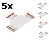 5 Stuks 12mm 5-Pin T PCB Connector voor RGB SMD5050 LED strips