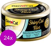 Gimcat Shinycat Filet 70 g - Nourriture pour Chats - 24 x Poulet & Thon