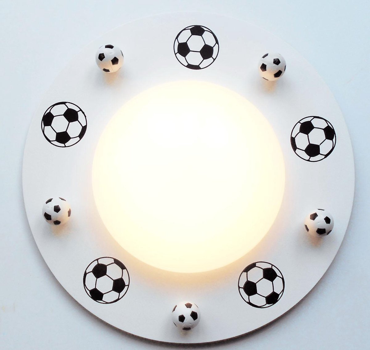 Funnylight kids voetbal lamp LED plafonniere wit met