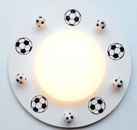 Funnylight kids voetbal lamp LED plafonniere wit met voetballen in zwart  wit - Trendy... | bol.com