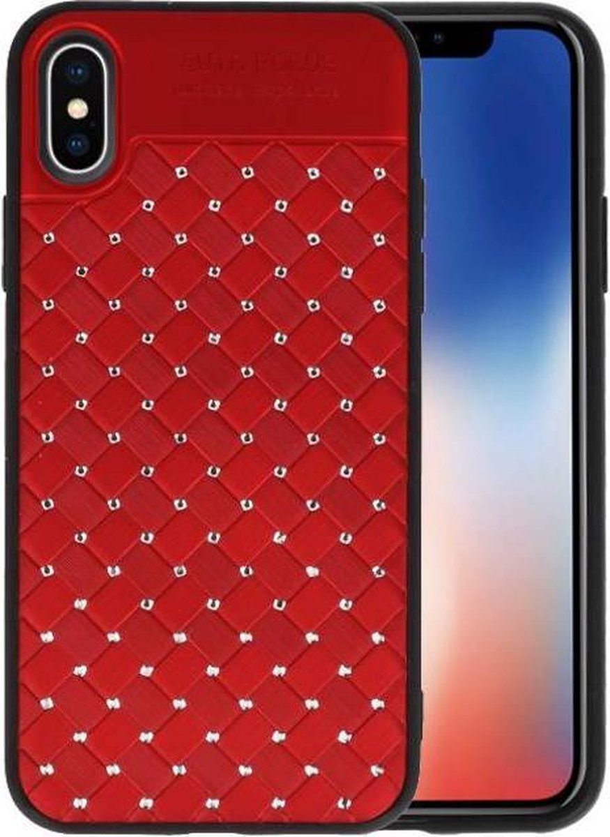Witte Chique Hard Cases - Hoesje Geschikt voor iPhone X Rood