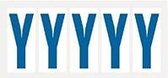 Letter stickers wit/blauw teksthoogte: 75 mm letter Y