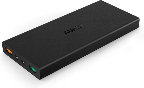 Aukey Quick Charge Power Bank PB-T3 16000 mAh, batterijpakket met 5V / 2.4A + Quick Charge 2.0 uitgangen, voor iPhone, Samsung, iPad