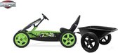 BERG Skelter Rally Force zwart - groen + aanhanger junior trailer
