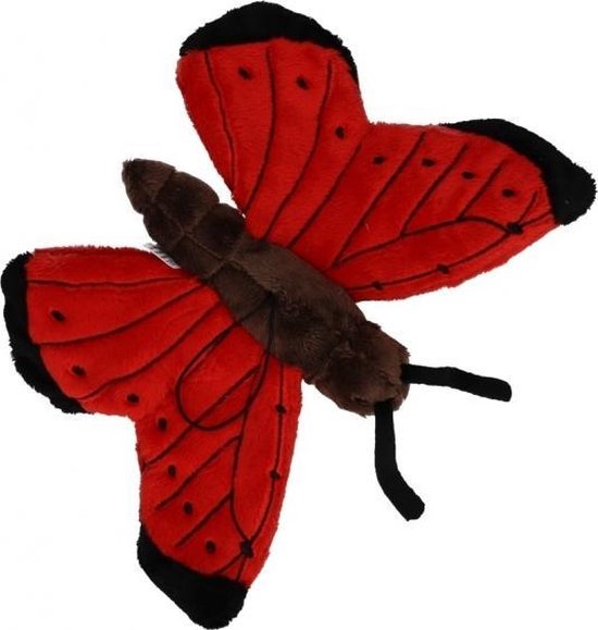 bol.com | Pluche rode vlinder knuffel 21 cm