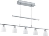 EGLO Tufara - Hanglamp - 5 Lichts - Chroom - Wit Gelakt
