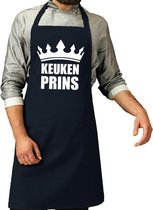 Keuken Prins barbeque schort / keukenschort navy blauw voor heren - bbq schorten