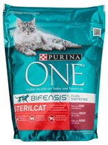 Purina ONE Sterilcat - Rund/Tarwe - Kattenvoer - 3 x 800 g