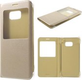Samsung Galaxy Note 7 view cover wallet case hoesje goud