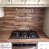 Muursticker voor in de keuken-Appeltaart recept- Zwart