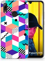 Huawei P Smart 2019 TPU Hoesje Design Blocks Colorful