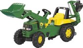 Rolly Toys Rolly Junior John Deere - Tracteur à pédales avec chargeur frontal et excavatrice