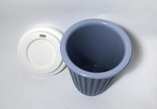 Trendy Koffiebeker To Go (GRIJS) - Gerecycled Plastic! - 355ml | Zero Waste | Duurzaam | Reisbeker | Travel Mug