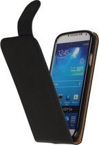 Zwart Effen Classic TPU flip case hoesje voor Samsung Galaxy S4 i9500