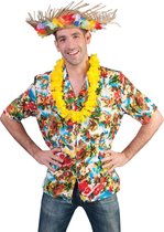 Funny Fashion - Hawaii & Carribean & Tropisch Kostuum - Uitbundig Kleurig Hawaii Hemd - Multicolor - Maat 52-54 - Carnavalskleding - Verkleedkleding