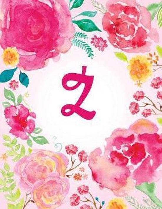 Z - Pink Watercolor Floral Initial Journal | bol.com