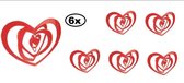 6x Hangmobiel rood harten 43cm
