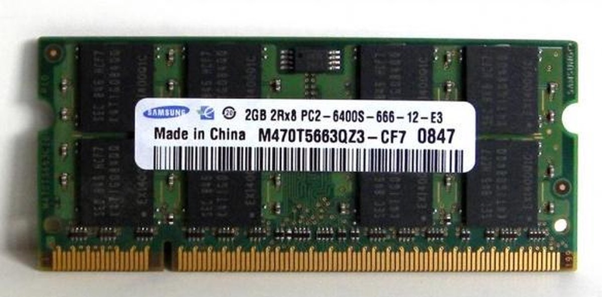 abces erectie Relatie Samsung 2GB 800Mhz PC2-6400 DDR2 Laptop Geheugen M470T5663QZ3-CF7 | bol.com