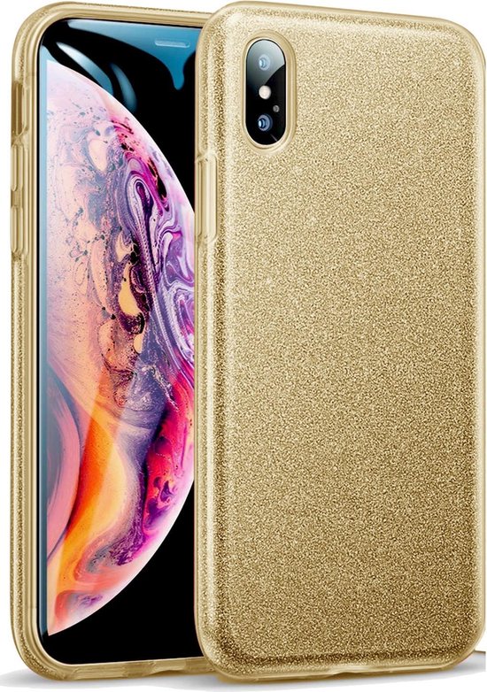 bovenstaand informeel stijl Apple iPhone Xs Max Hoesje Glitters Siliconen TPU Case Goud - BlingBling  Cover van iCall | bol.com