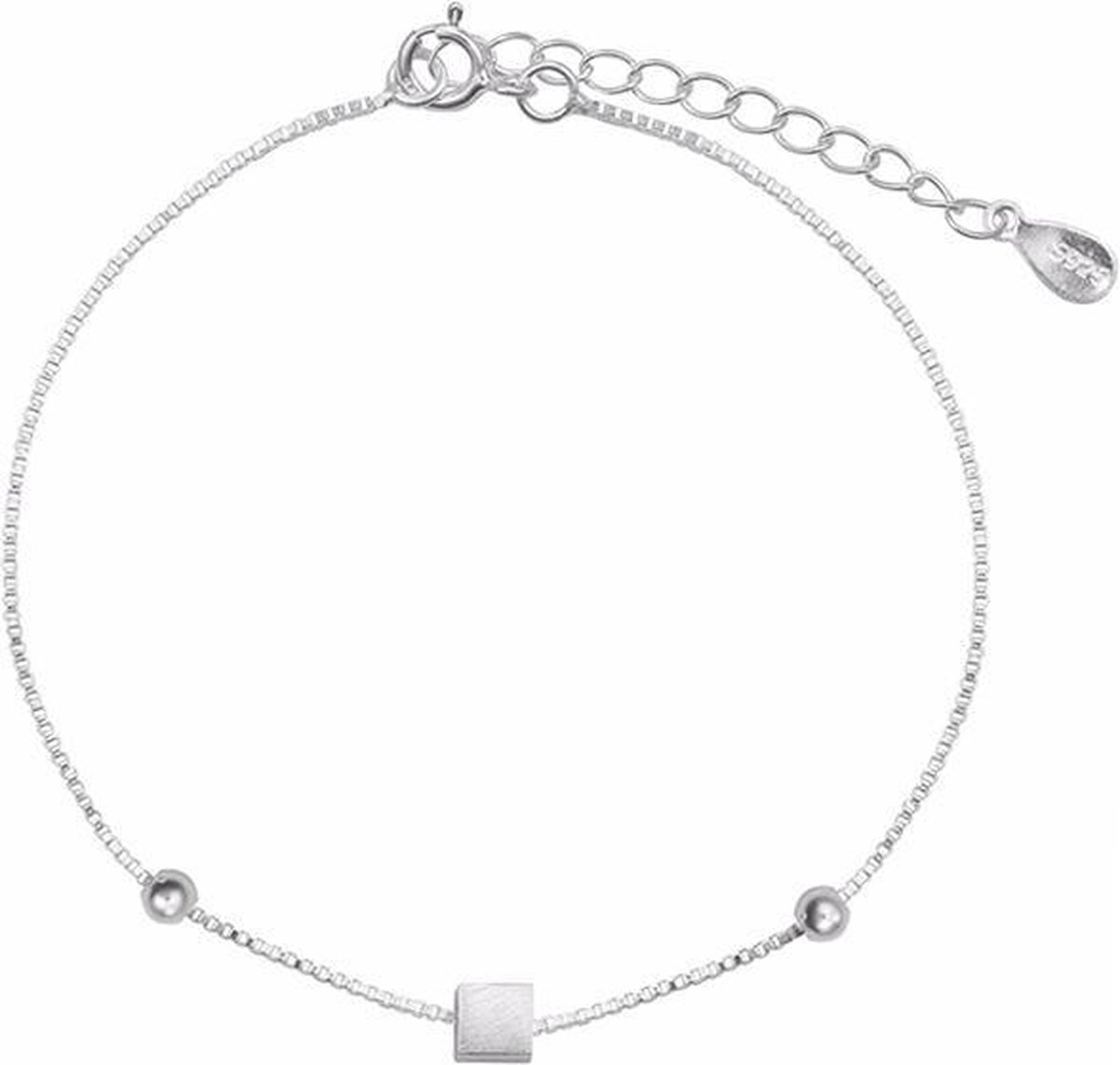 24/7 Jewelry Collection Kubus Vierkant Armband - Vierkantje - Zilverkleurig